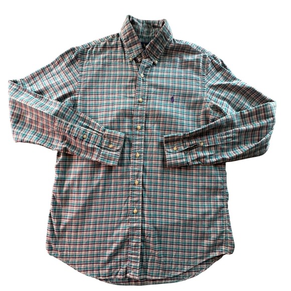 Ralph Lauren Mens Plaid Button Down Shirt Long Sleeve Casual Top Size M - Picture 1 of 7